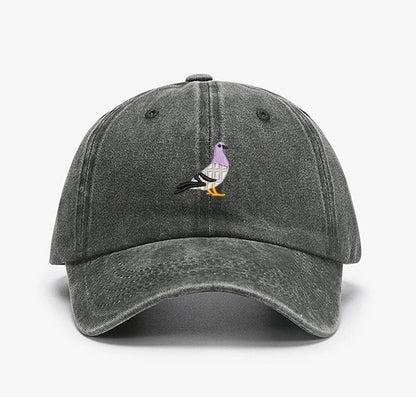 Embroidery Pigeon Design Spring vintage Baseball caps Men Women Water Washed Sunscreen Sun Hat Sports Fishing Sunshade Dad Hat