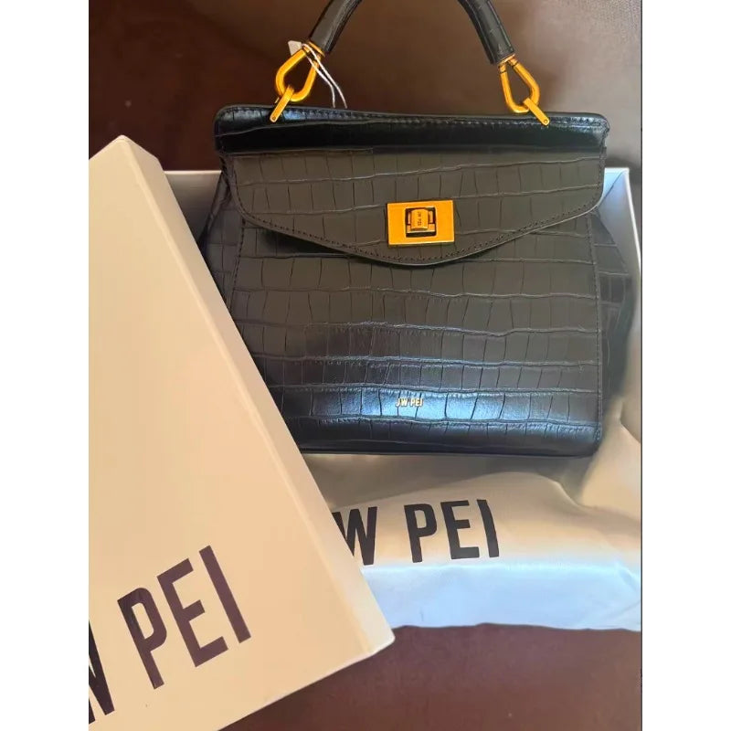 Spring&Autumn buckle bag niche fashion genuine leather shoulder crossbody bag buckle high-end versatile Women handbag