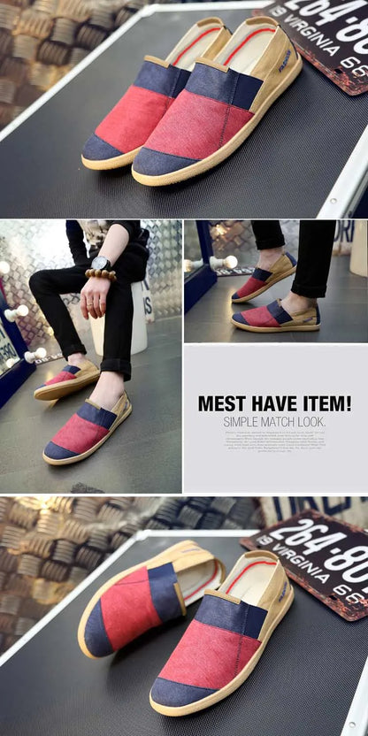 Fisherman's Shoes Fashion Flat Canvas Sneakers Slip On Men's Espadrilles Walking Casual Shoes For Men Loafers Summer
