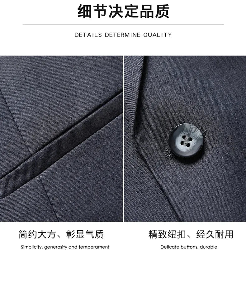 Terno Boutique Moda Masculina Negócios (Blazer + Colete + Calça) Terno Masculino Casamento Casual Profissional Formal 3 Peças M-6XL