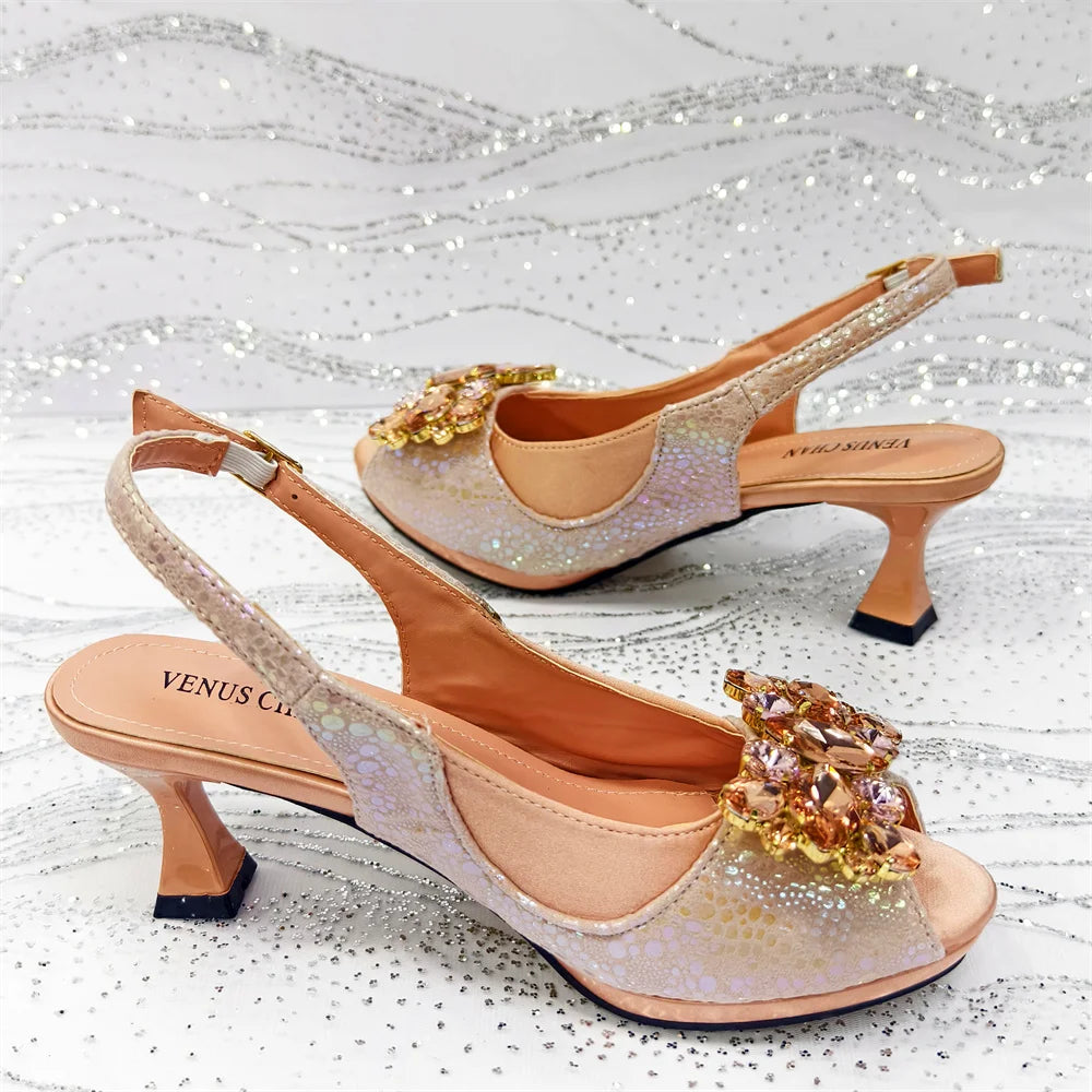 2026 New INS Style Green Elegant High Heels & Matching Bag Set for Women – Popular Nigerian Designer Shoes for African Ladies