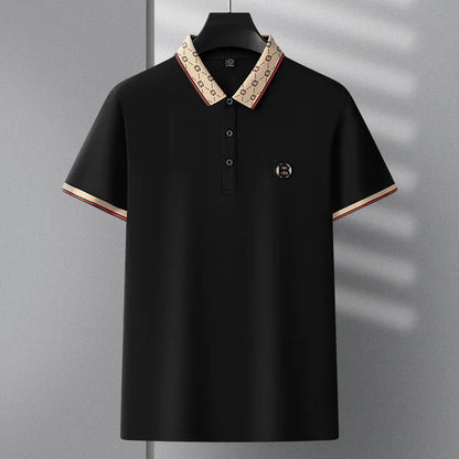 2025 New Summer Men's Business Leisure High end Fashion Boutique Embroidery Original Design Top Short sleeved Polo Shirt