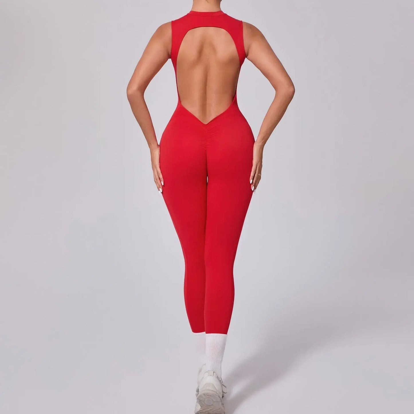 Women's High Elasticity Sports Jumpsuit Yoga Set Fitness Combination Lift Buttocks Bare Back Gym Sexy Romper for Active Women