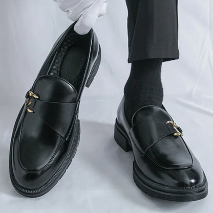 Men's Leather Loafers Slip On Office Casual Business Leather Shoes For Men Wedding Oxford Shoes Male Party Formal Derby Shoe Man