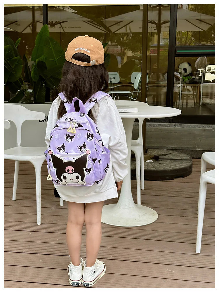 Anime Cartoon Kuromi Melody Cinnamoroll Backpack Boys Girls Cartoon Hello Kitty Kawaii Canvas Fashion Children's Schoolbag