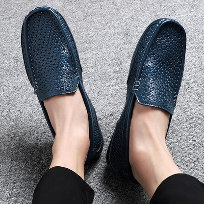 Summer Luxury Brand Men Casual Shoes Soft Genuine Leather Mens Loafers Moccasins Italian Designer Breathable Slip on Boat Shoes