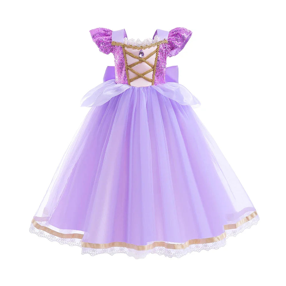 Anna Elsa Costume Children Princess Dress for Girls Kids Cosplay Snow White Christmas Carnival Party Disguise Outfit