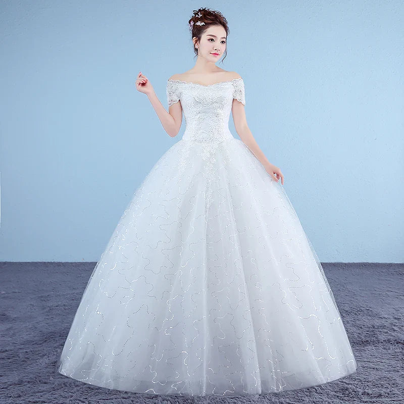 Wedding Dress Wholesale Lace up Embroidery Bride Marriage Dresses White Ball Gown Factory Christmas Carnival Plus Size
