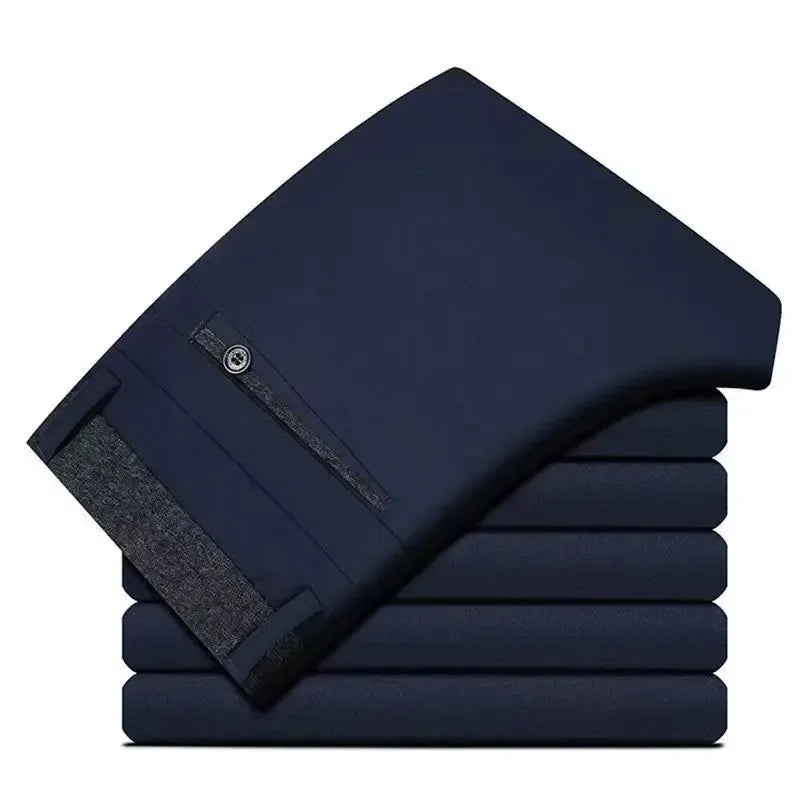 Men‘s Suit Pants Spring and Summer Male Dress Pants Business Office Elastic Wrinkle Resistant Big Size Classic Trousers Male