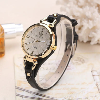 Vintage Ultra-thin Leather Strap Women Quartz Watch Fashion Ladies Wristwatches Clock Gift Reloj Mujer