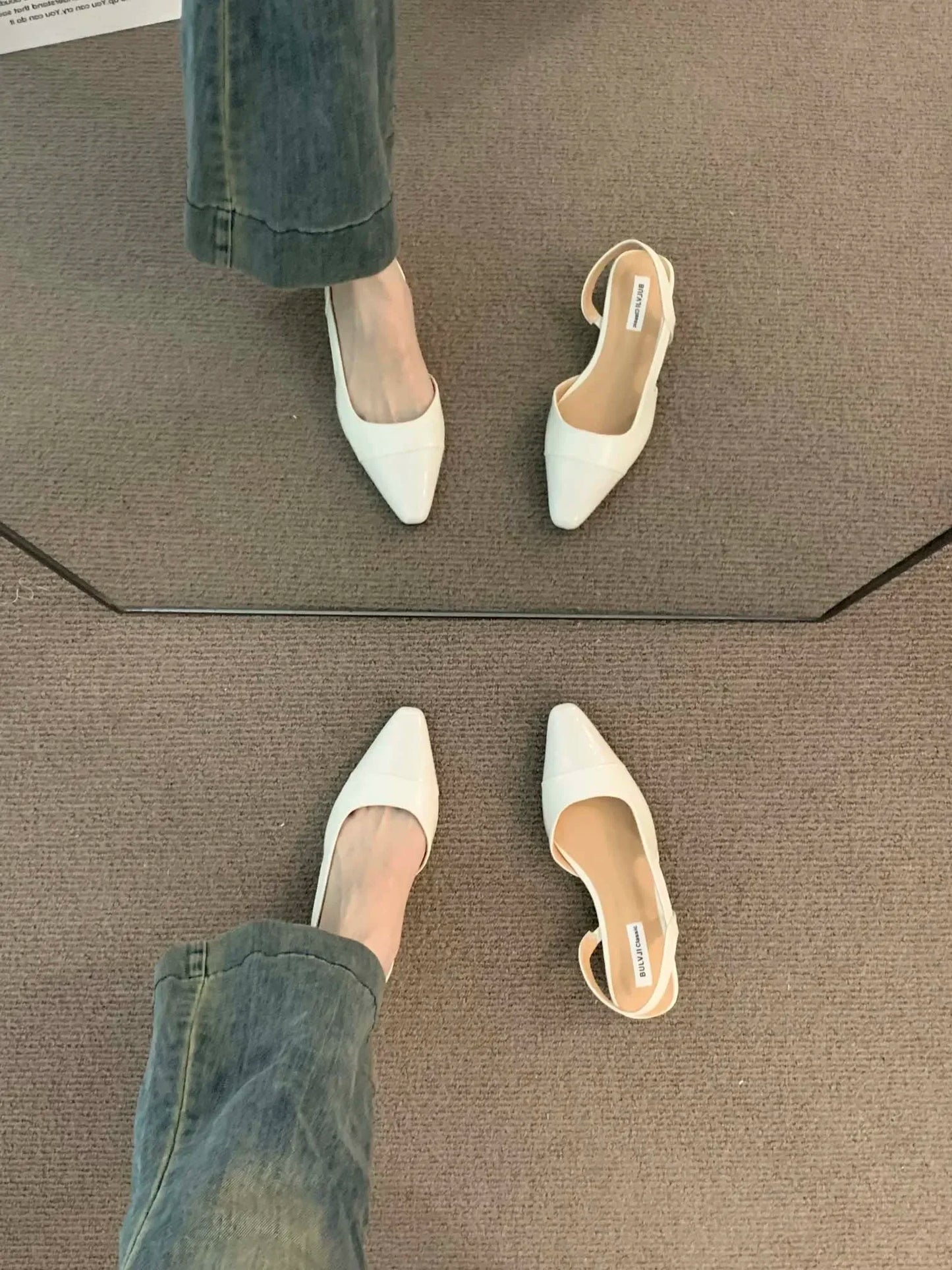 luxury designer fashion PU leather design ladies summer new style pointed toe low heel women sandals non-slip flat shoes