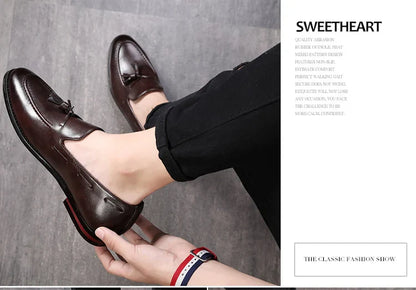 Men's Leather Shoes Fashion Business Formal Dress Loafers Moccasins Luxury 2026 Doudou shoes British Korean version plus size 48