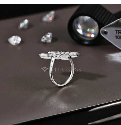 D VVS1 Color 3.0CT Moissanite Rings for Women Adjustable Ring Solid 925 Sterling SIlver Engagement Wedding Fine Jewelry