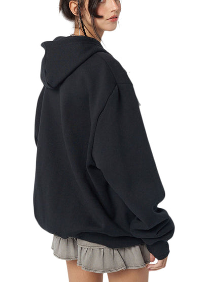 Halloween Women Spring Autumn Casual Hooded Coat Long Sleeve Skull Print Zipper Hoodie Grunge Long Sleeve Top Gothic Sweatshirt