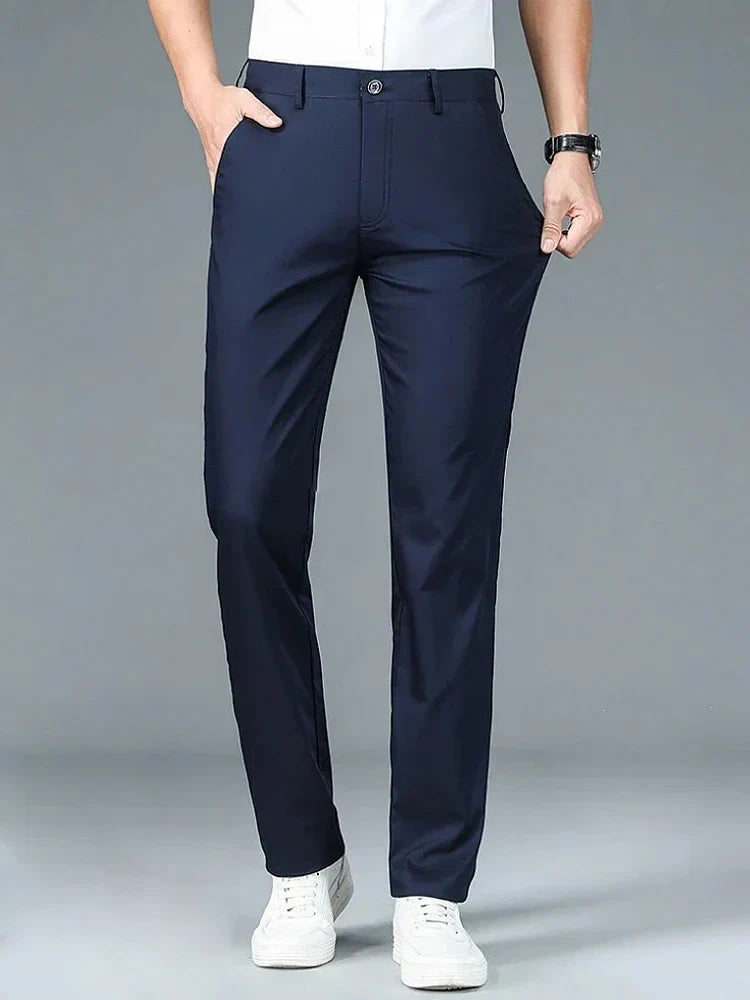 Business Pants Men Summer Clothes New Straight Classic Fashion Casual Long Pants Breathable Formal Trouser Male