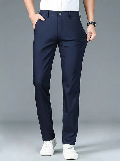 Business Pants Men Summer Clothes New Straight Classic Fashion Casual Long Pants Breathable Formal Trouser Male