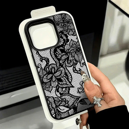 New Style Lace Patterned Lychee Textured TPU Phone Case For iPhone 17 16 15 14 Pro Max 13 12 11 XS X XR 16 Plus 16E 17 Air Cover