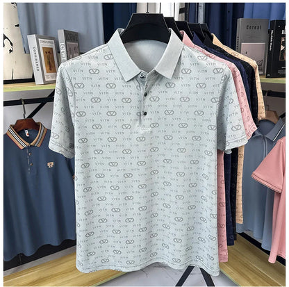 Fashion brand men's short sleeve polo shirt summer new item original printing custom design youth comfortable top casual T-shirt
