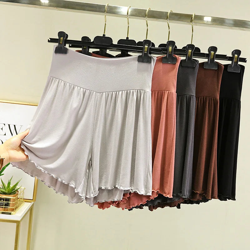 Modal Summer Shorts Sleep Bottoms Women Pure Color Casual Sleepwear Pants 2026 Loose Short Home Wide Leg Pants