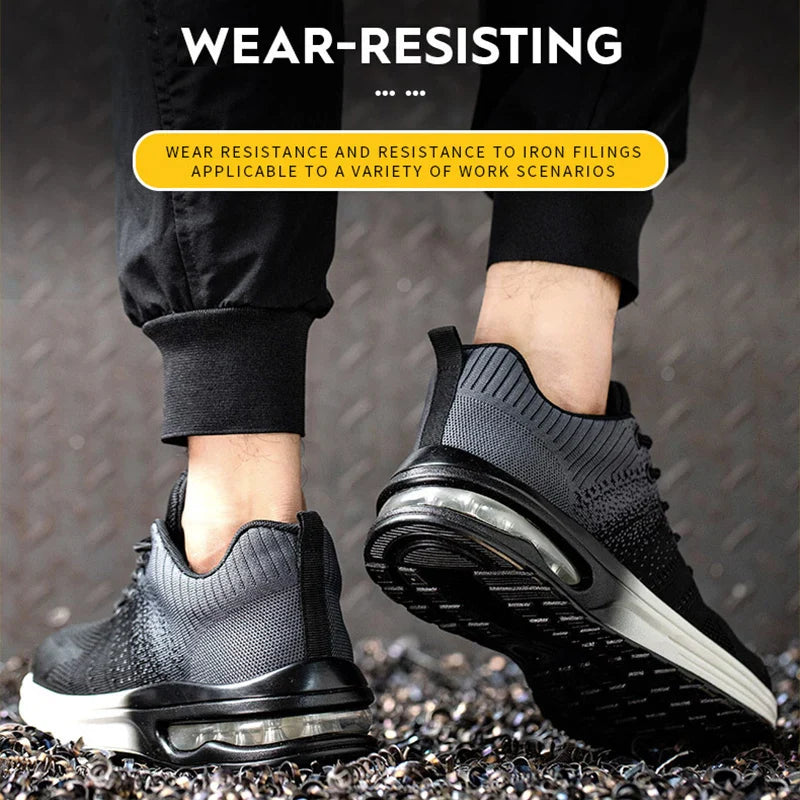 Men Steel Toe Security Protection Shoes Anti-Smash Puncture-Proof Work Shoes Wear-Resistant Construction Shoes Safety Shoes