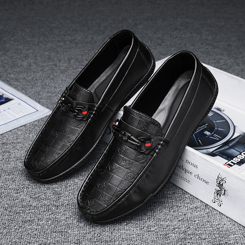 Fashion Leather Men Casual Shoes Slip on Formal Loafers Luxury Brand Comfortable Men Italian Soft Male Driving Shoes
