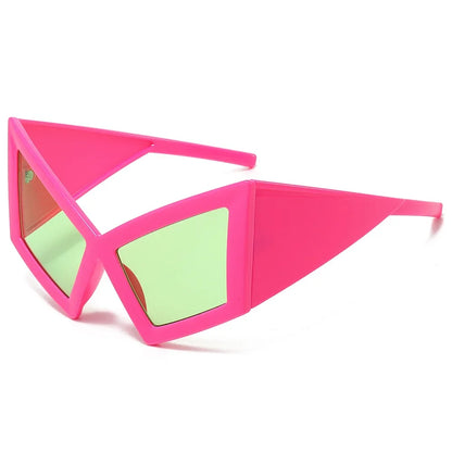 Fashion Oversized Cat Eye Sunglasses Women Red Shades UV400 Retro Gradient Men Wide Legs Sun Glasses
