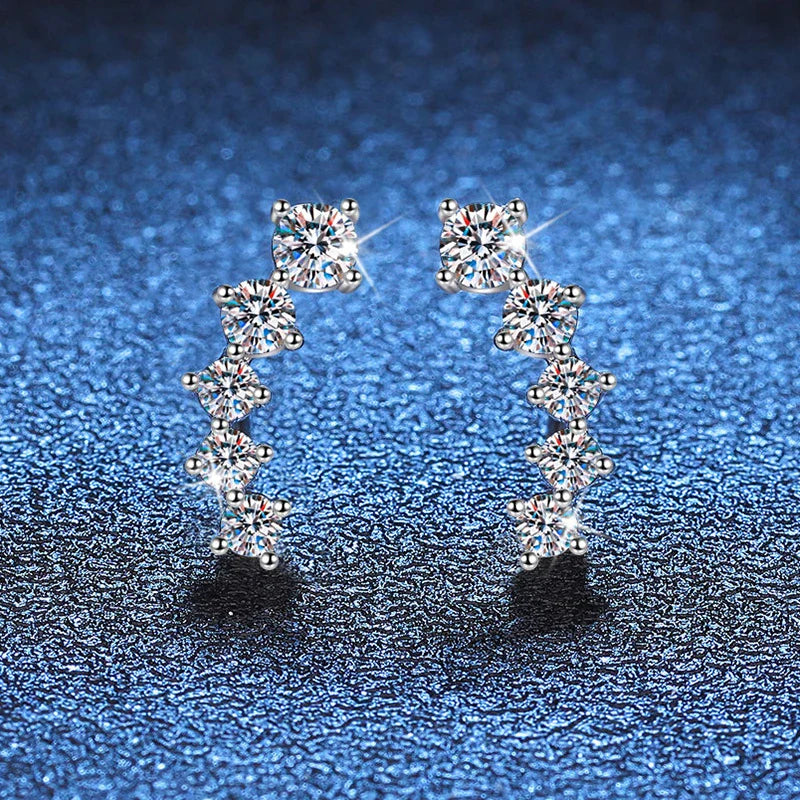 1.16cttw Full Moissanite Stud Earrings for Women Gemstones Lab Diamond Studs Earrings 925 Sterling Silver Fine Jewelry