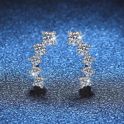 1.16cttw Full Moissanite Stud Earrings for Women Gemstones Lab Diamond Studs Earrings 925 Sterling Silver Fine Jewelry