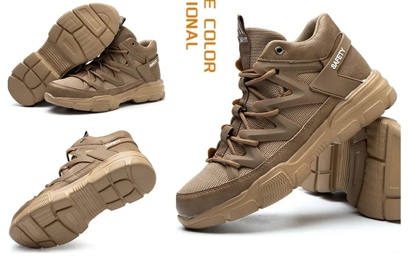 Autumn Work Safety Shoes Men Safety Boots Anti-smash Anti-stab Work Shoes Sneakers Steel Toe Shoes Male Work Boot Indestructible