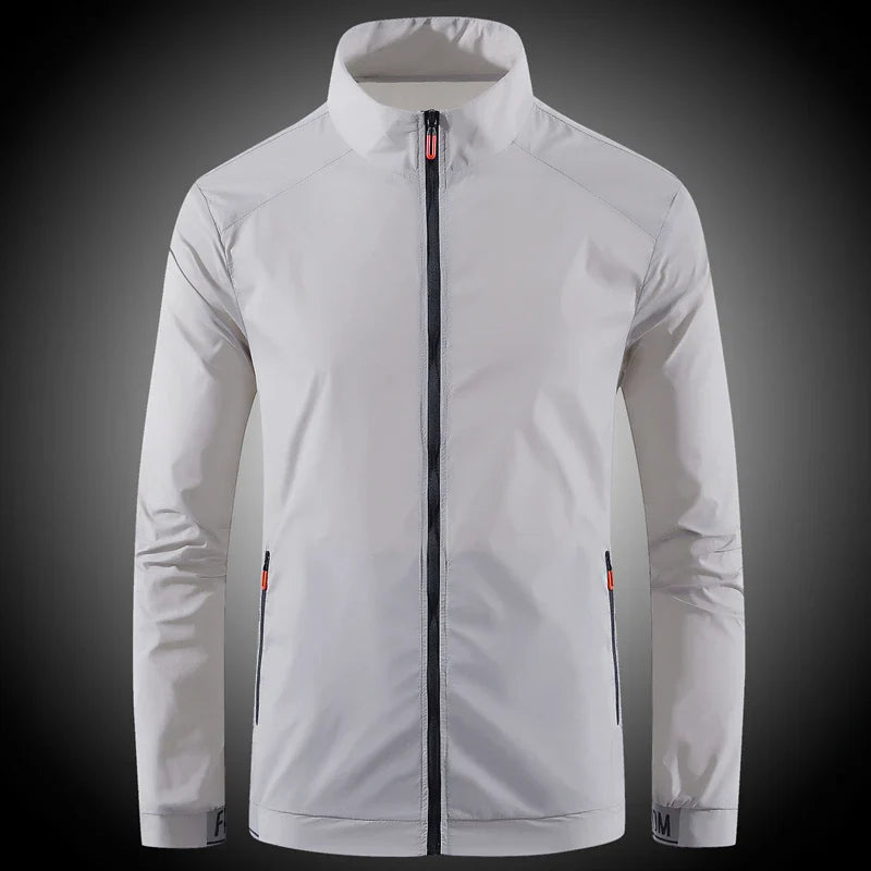 Men's sun protection clothes for summer ultra-thin breathable ice silk trendy fashion UV resistant air conditioning jacket jacke