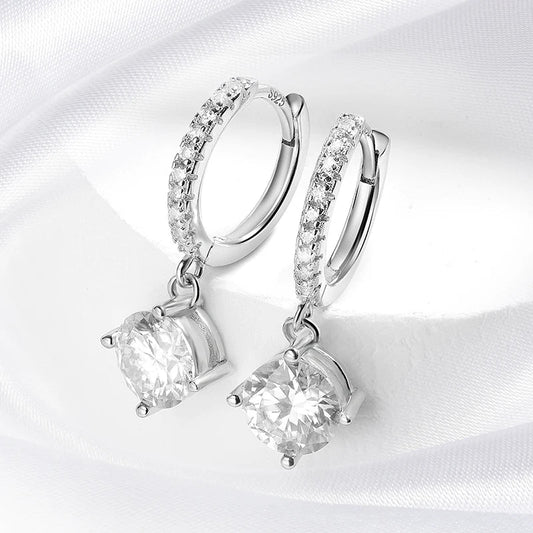 0.5CT 1CT D Color Zircon/moissanite Drop Earrings for Women Sparkling Lab Diamond Sterling Silver 925 Wedding Jewelry