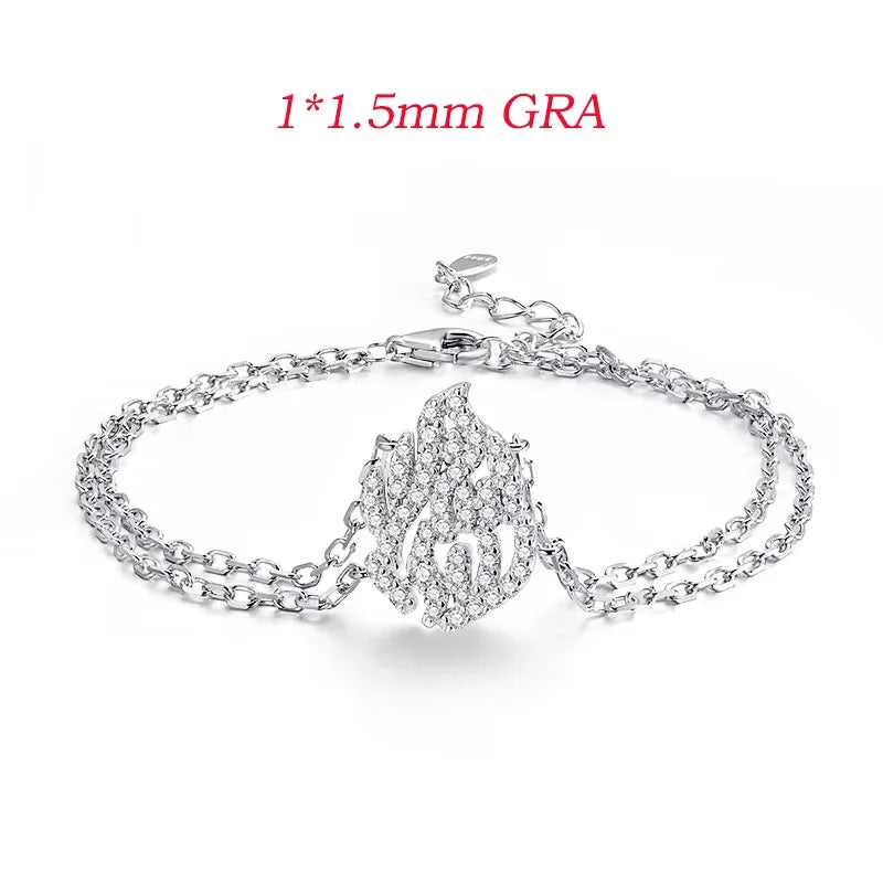 Certified Full Moissanite Bracelets for Women Men S925 Sterling Silver Plated 18k Jewelry Haesh Sheli By ShiranAloni
