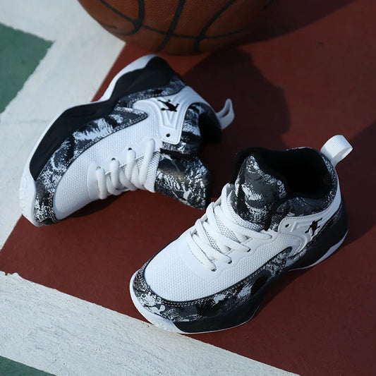 2025 Basketball Shoes for Kids Sneakers New Boys Brand Thick Sole Non-slip Children Sports Shoes Child Boy Basket Trainer Shoes