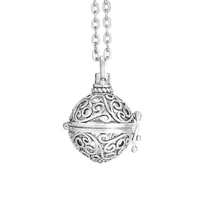 Music Chime Mexico Angel Ball Caller Locket Necklace Antique Vintage Pregnancy Essential Oil Diffuser Aromatherapy Necklace