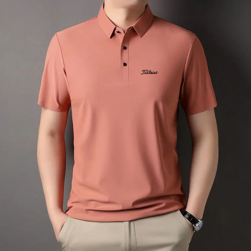 Men's Golf Outdoor Casual Polo Shirt T-Shirt Summer High-End Brand Cool and Breathable Fitness Sports Short Sleeve Top
