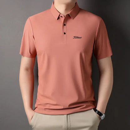 Men's Golf Outdoor Casual Polo Shirt T-Shirt Summer High-End Brand Cool and Breathable Fitness Sports Short Sleeve Top