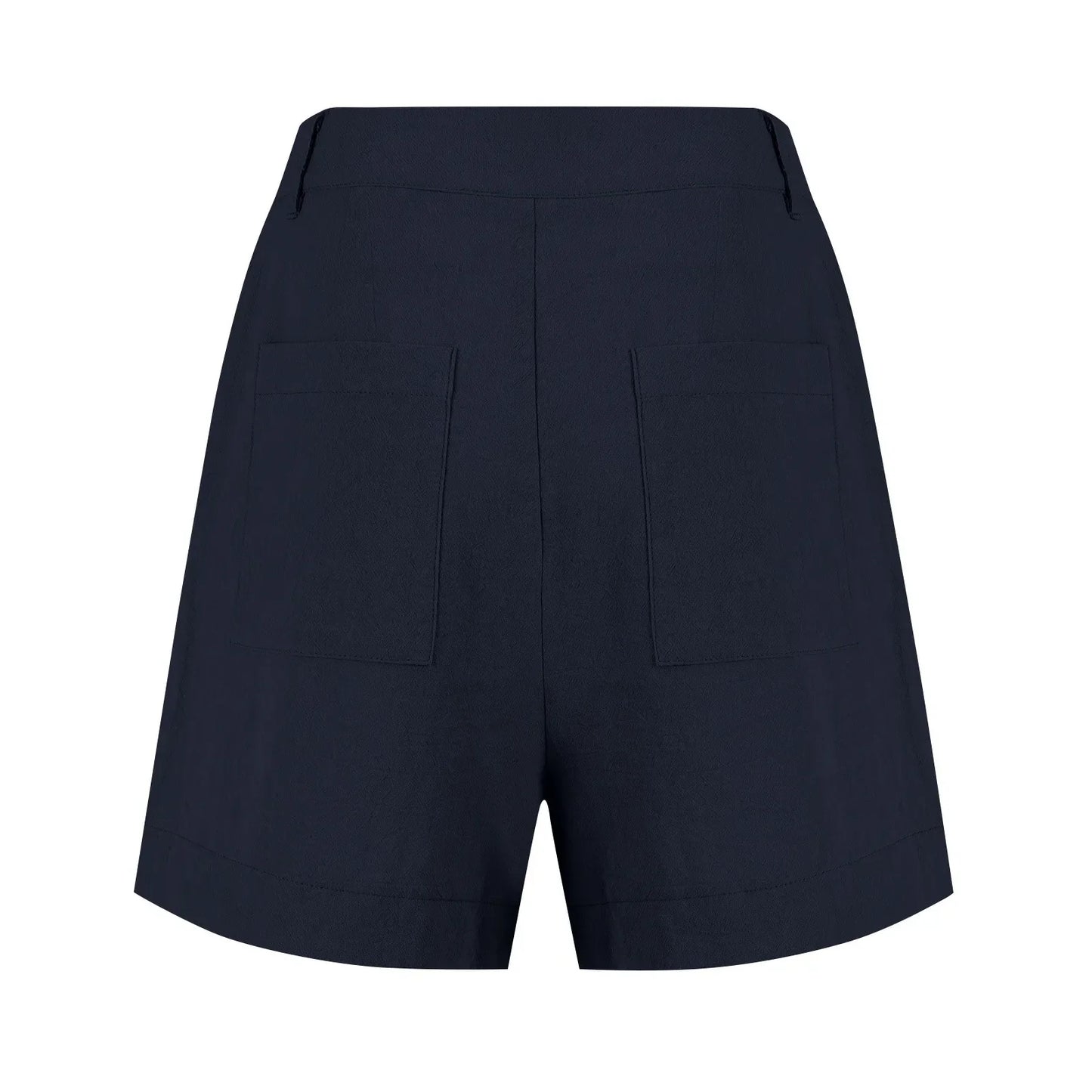 Cotton Linen Solid Shorts For Women Button High Waist Summer Loose Casual Pockets Shorts Female Pants Women Clothing