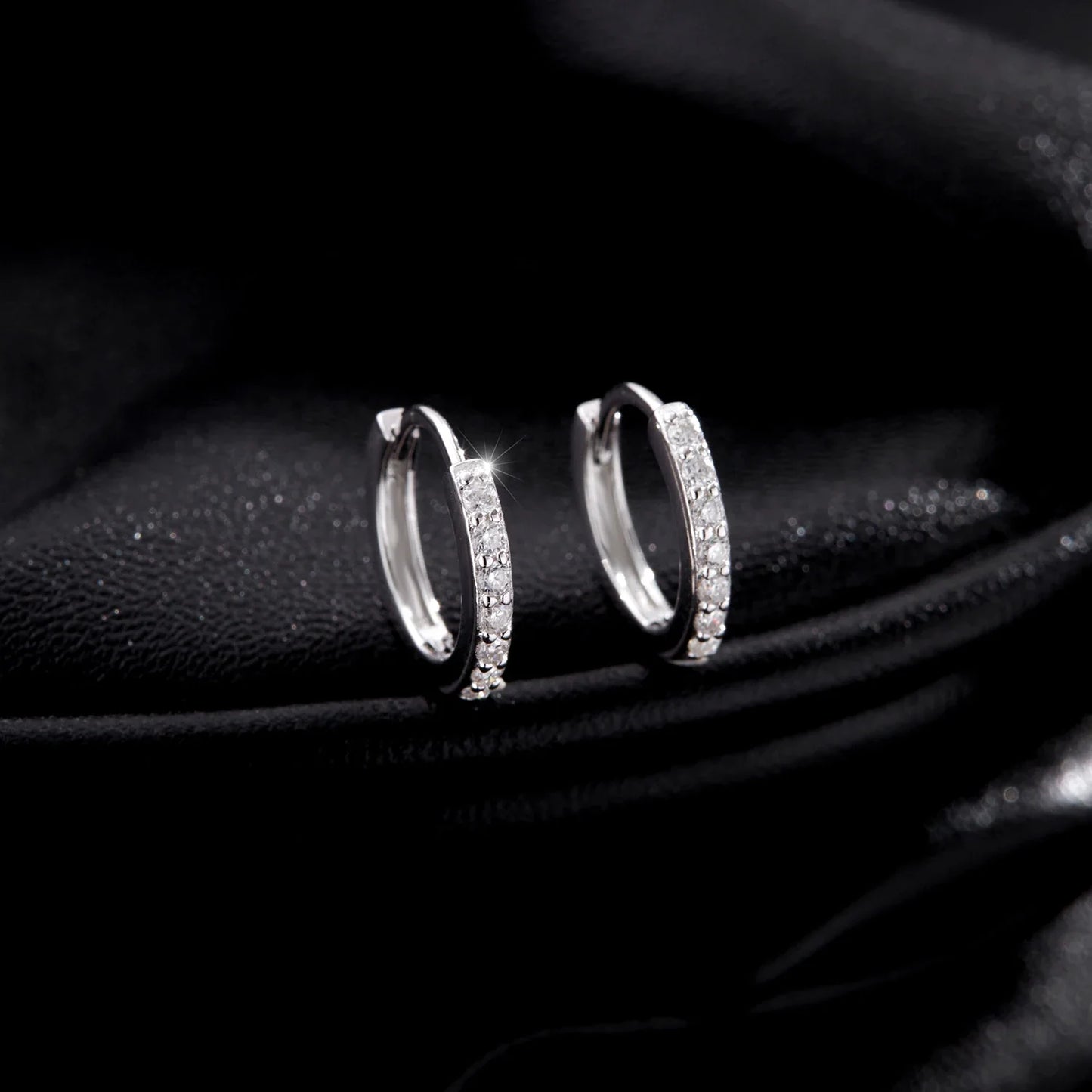 D Color Sparkling Moissanite Earrings 925 Sterling Silver Classic Shining Circle Hoop Earrings For Women Fine Jewelry