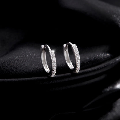 D Color Sparkling Moissanite Earrings 925 Sterling Silver Classic Shining Circle Hoop Earrings For Women Fine Jewelry