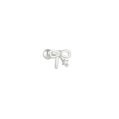 1PC 925 Sterling Silver Crown Horse Eye Zircon Heart Flat Head Cartilage Piercing Stud Earring For Women Claasic Earring
