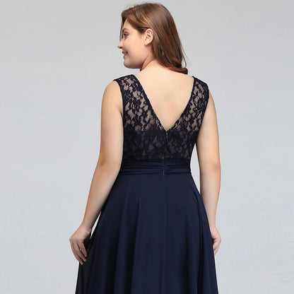 Burgundy Plus Size Bridesmaid Dresses Long V Back Sleeveless Evening Party Prom Gowns A-line Birthday Gift Women Robe De Soiree