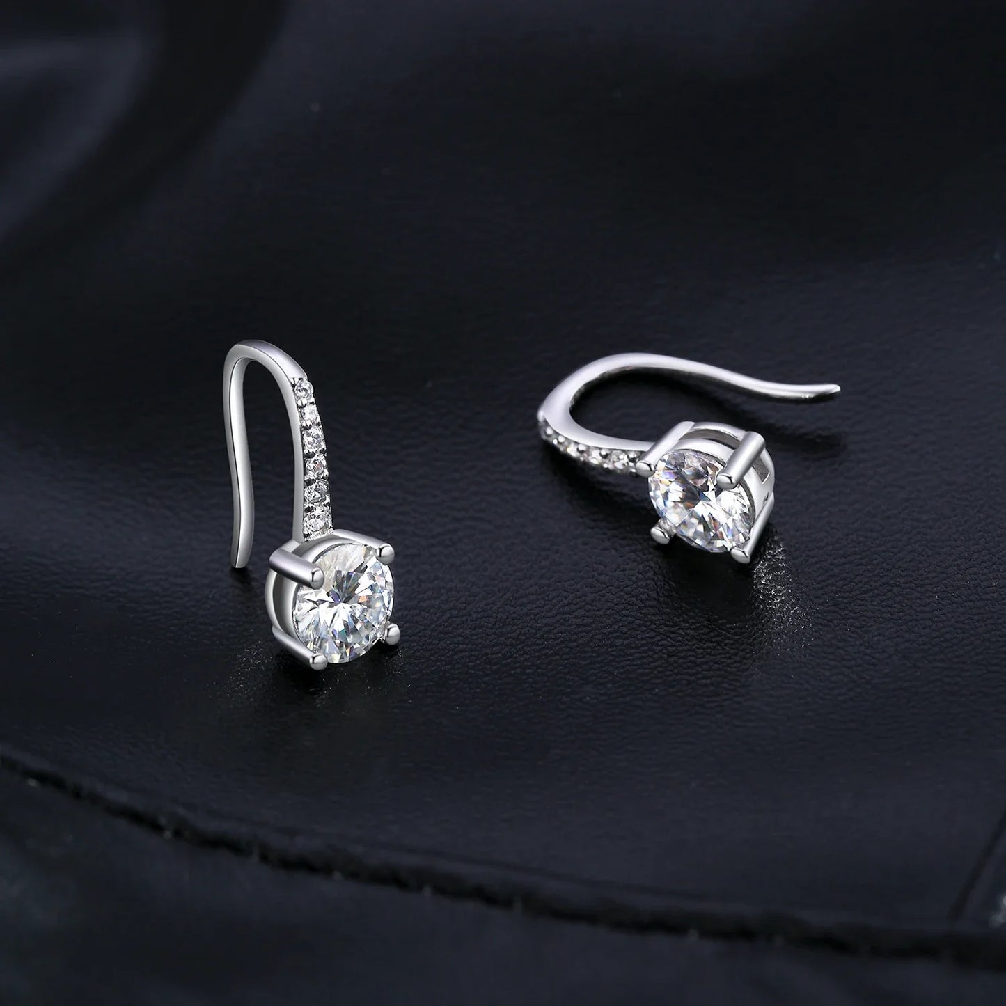 D Color Luxury Moissanite Hook Earrings 925 Sterling Silver Classic Drop Earrings For Women Wedding Statement Jewelry