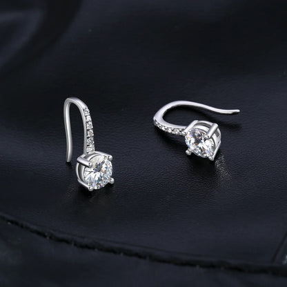 D Color Luxury Moissanite Hook Earrings 925 Sterling Silver Classic Drop Earrings For Women Wedding Statement Jewelry