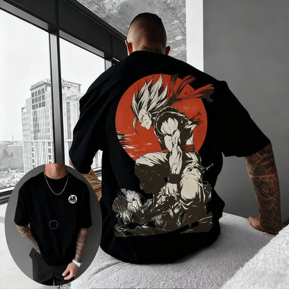 Printed T-shirt 2025 Men's Summer New Hip Hop Trend Versatile Large Loose Casual Parent Child Top