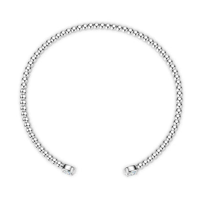 1CTTW 18k Plated Moissanite Bangles for Women 100% Solid S925 Silver Stackable Jewelry Adjustable Lab Diamond Bracelets