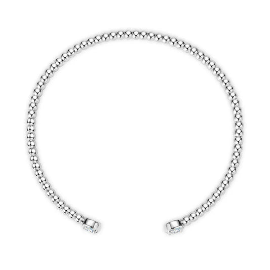 1CTTW 18k Plated Moissanite Bangles for Women 100% Solid S925 Silver Stackable Jewelry Adjustable Lab Diamond Bracelets