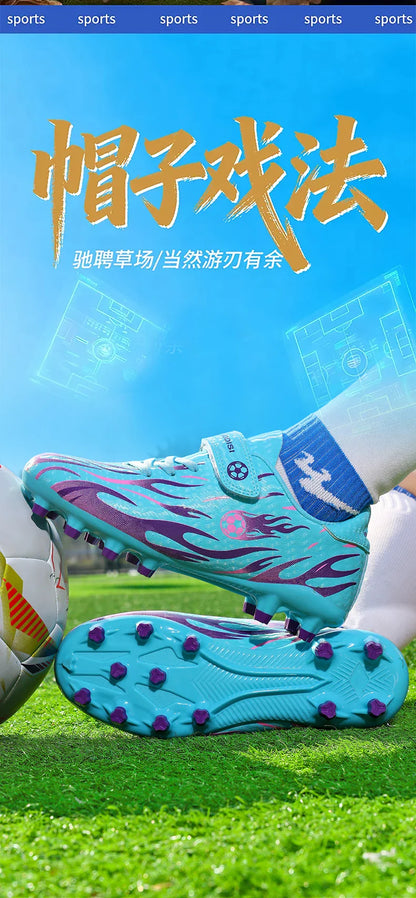 New Kids Soccer Cleats Youth Football Shoes TF Training Sneakers Boys Girls Non-Slip Breathable Lightweight Sport Boots 29-39