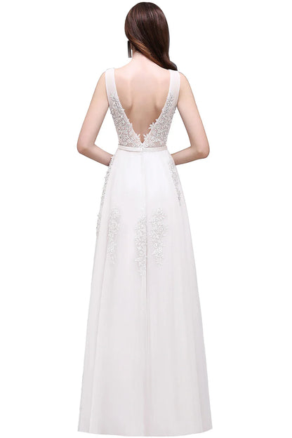 Gorgeous Pearl Pink Evening Dresses Illusion Strap Lace Appliques Square Neck V-Backless Gowns Slim A-Line Maxi Party Prom Dress