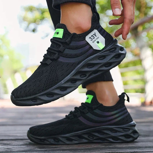 Tênis Masculino de Verão em Malha Respirável Leve Antiderrapante de Corrida Focado na Estética da Moda para Jogging e Basquete