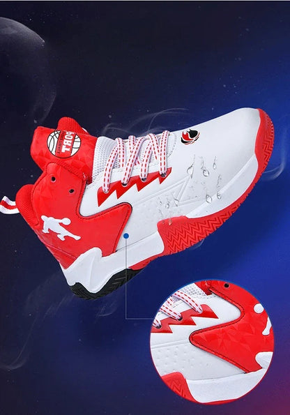 Fashion Basketball Shoes for Kids High-top Sneakers Children Casual Sports Shoes Ankle-protected Anti-slippery Gym Trainers Boys